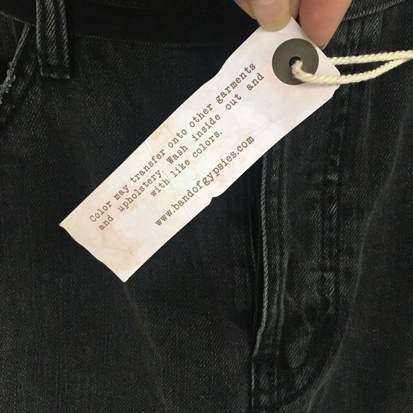 Band of Gypsies Denim Mini Skirt Women’s 32 Button Fly Raw Hem Pockets Y2K Boho - Picture 2 of 11